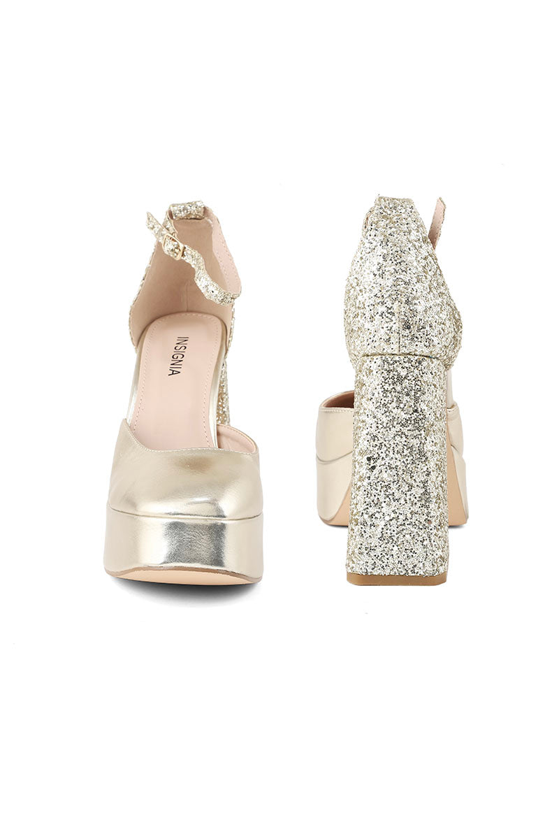 Party Wear Sling Back I47261-Golden