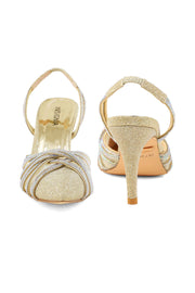Party Wear Sling Back I47268-Golden