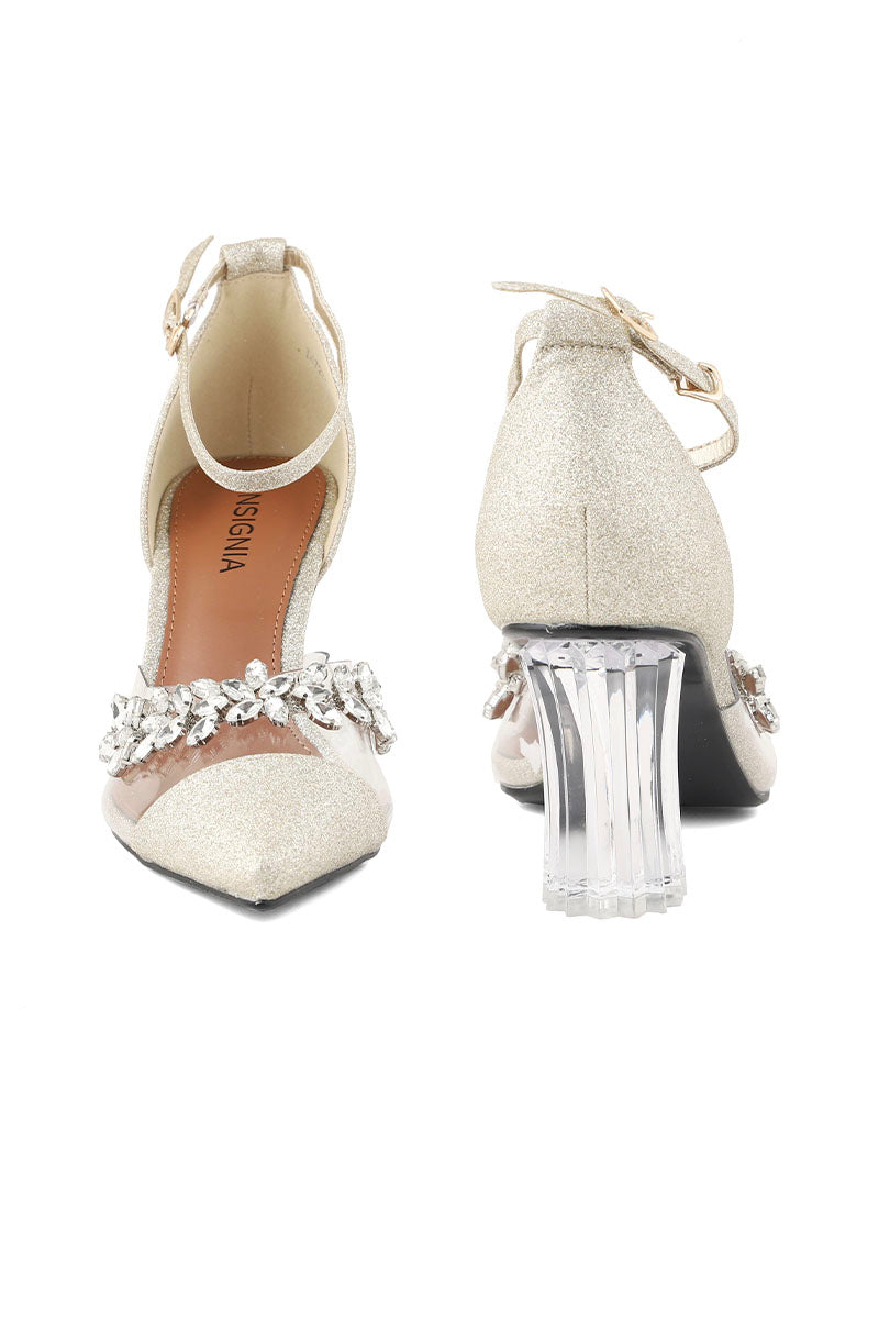 Party Wear Sling Back I47271-Golden