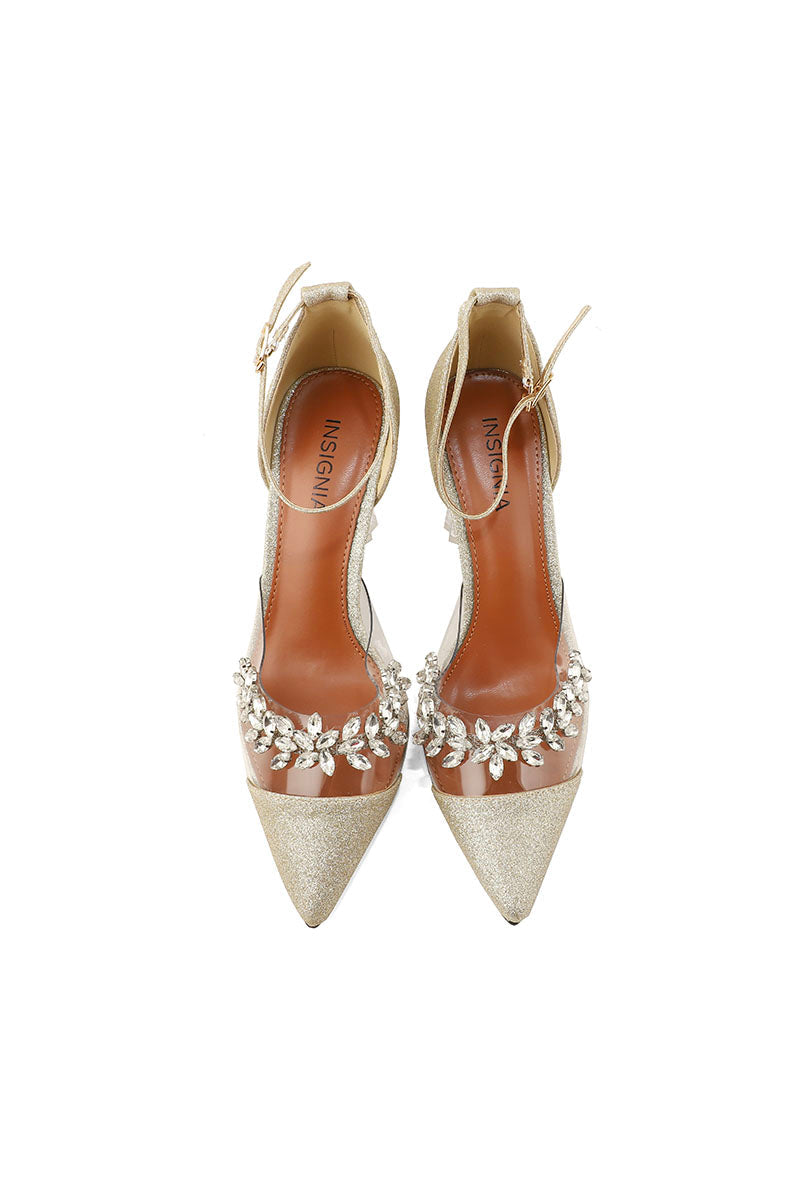 Party Wear Sling Back I47271-Golden