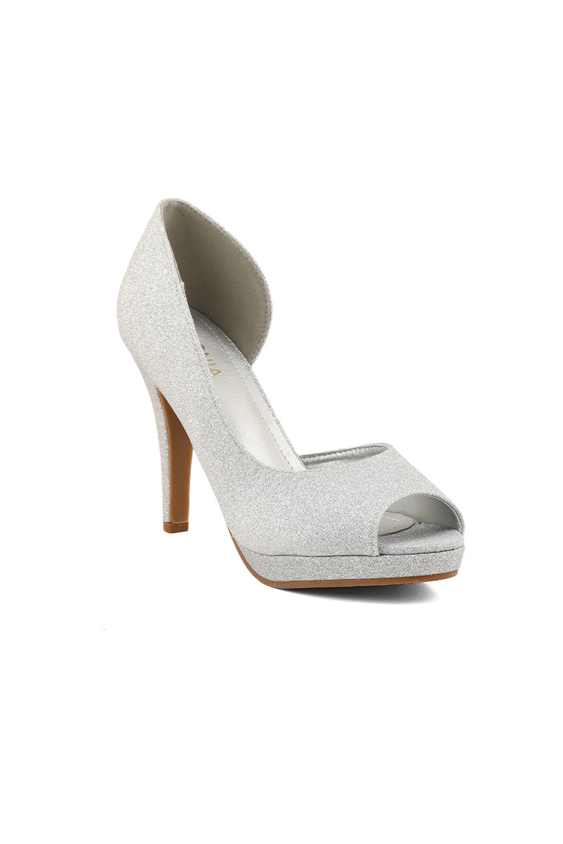 Party Wear Peep Toes I50218-Silver