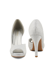 Party Wear Peep Toes I50218-Silver