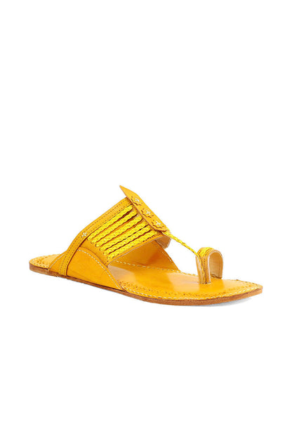 Ethnic Kolapuri I80067-Yellow