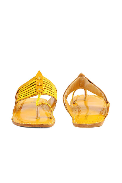 Ethnic Kolapuri I80067-Yellow