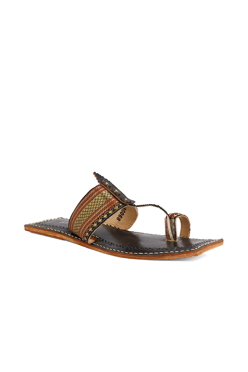 Ethnic Kolapuri I80068-Black