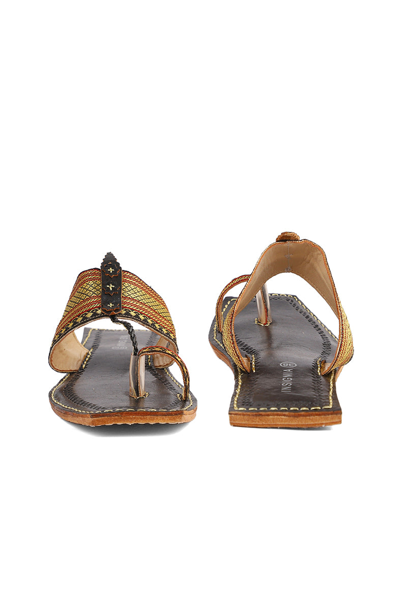 Ethnic Kolapuri I80068-Black