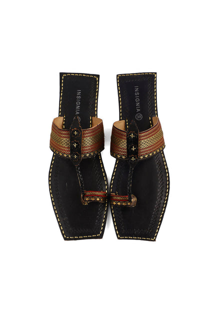 Ethnic Kolapuri I80068-Black