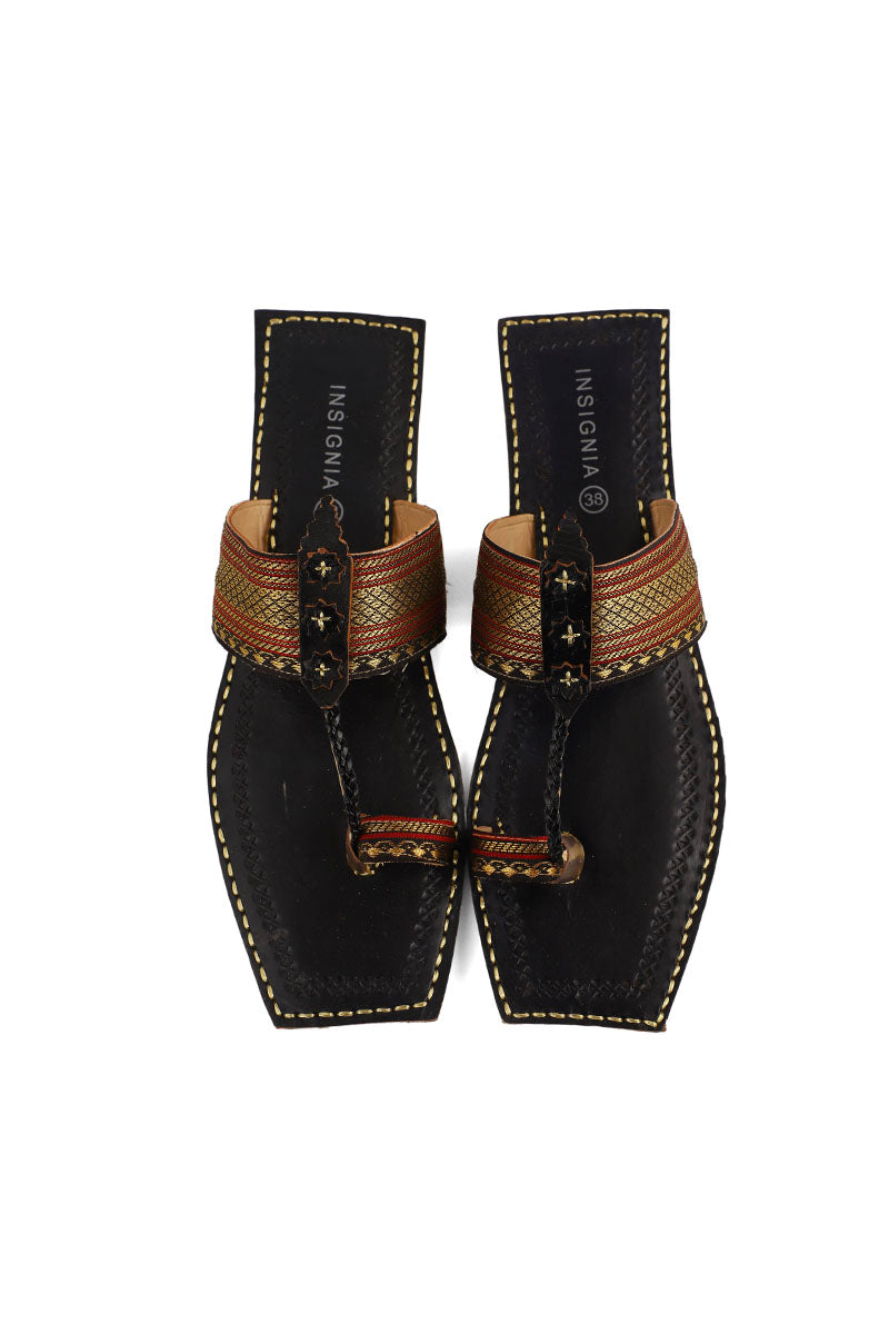 Ethnic Kolapuri I80068-Black