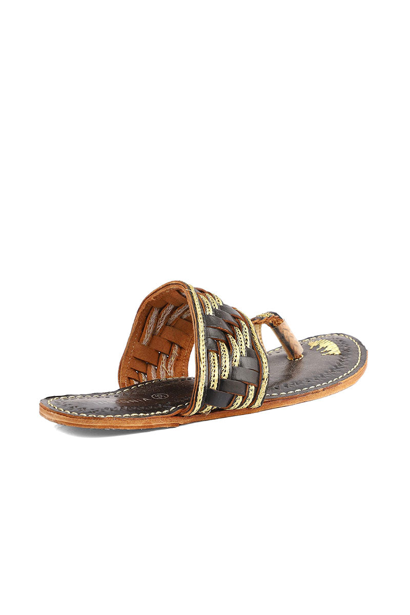 Ethnic Kolapuri I80080-Black