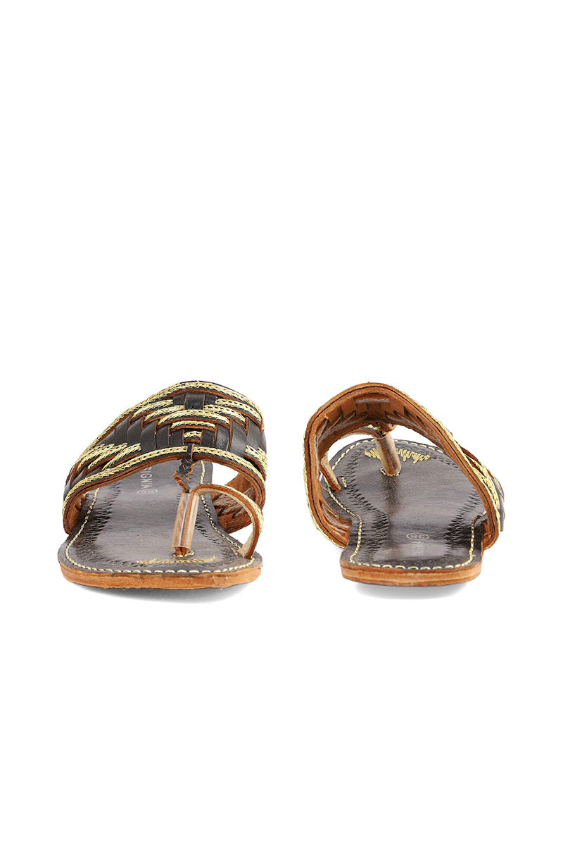 Ethnic Kolapuri I80080-Black