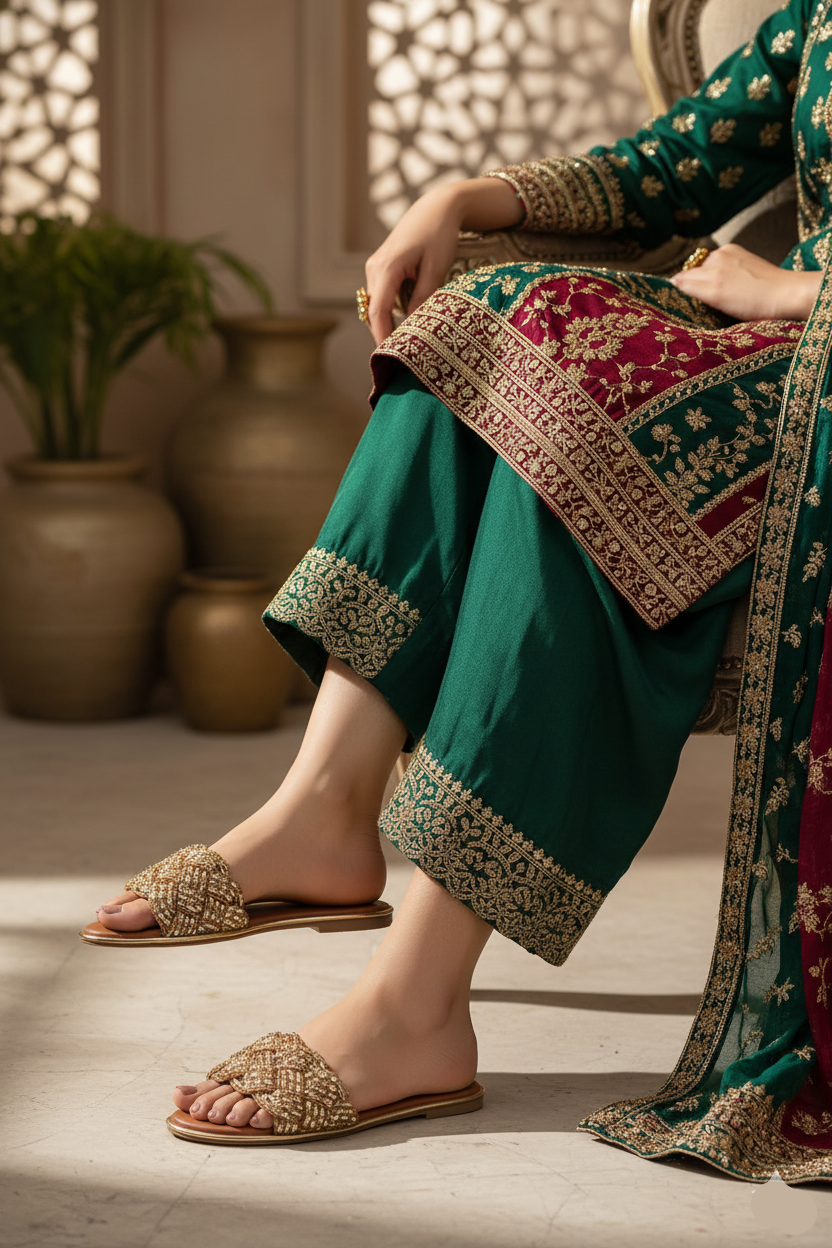 Party Wear Slip On IF0193-Brown