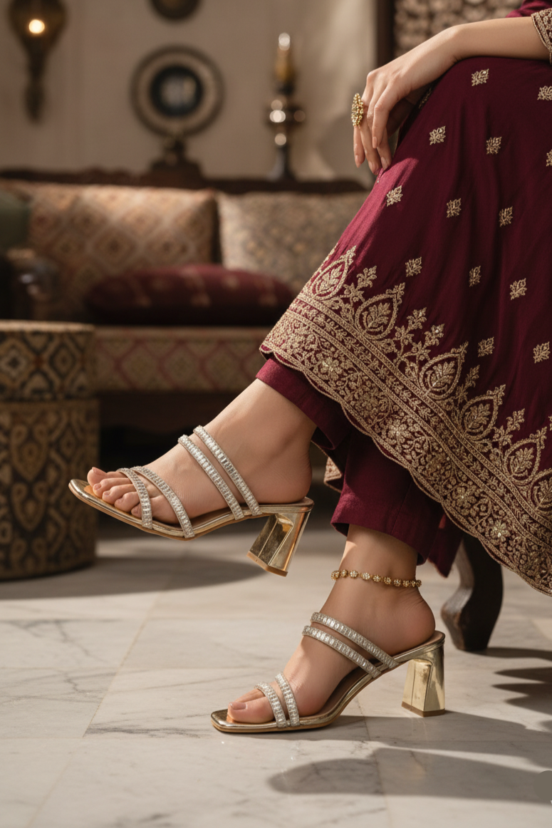 Party Wear Slip On IP0063-Gold