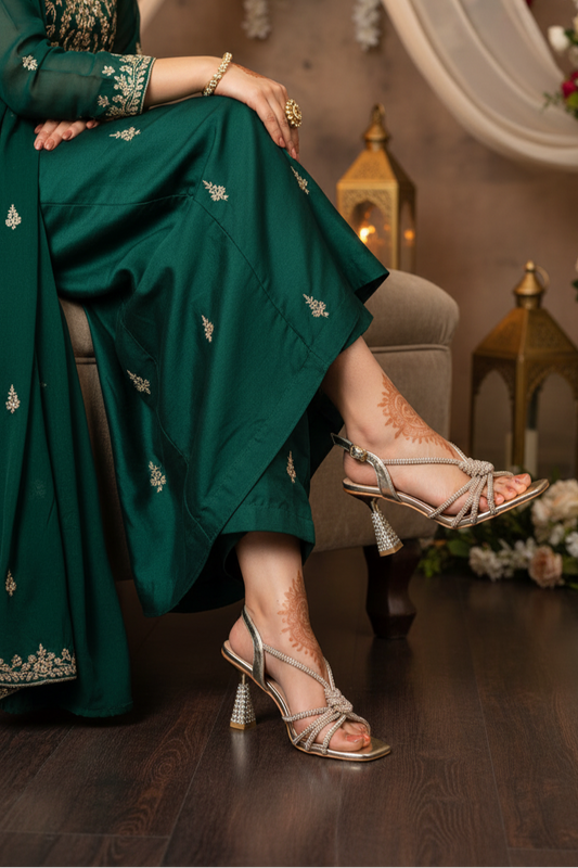 Party Wear Sandal IP2016-Golden