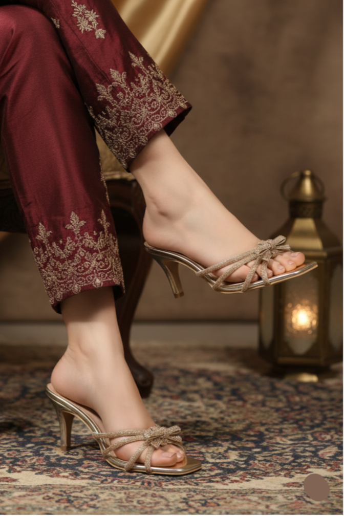 Party Wear Sandal IP2043-Rose Gold