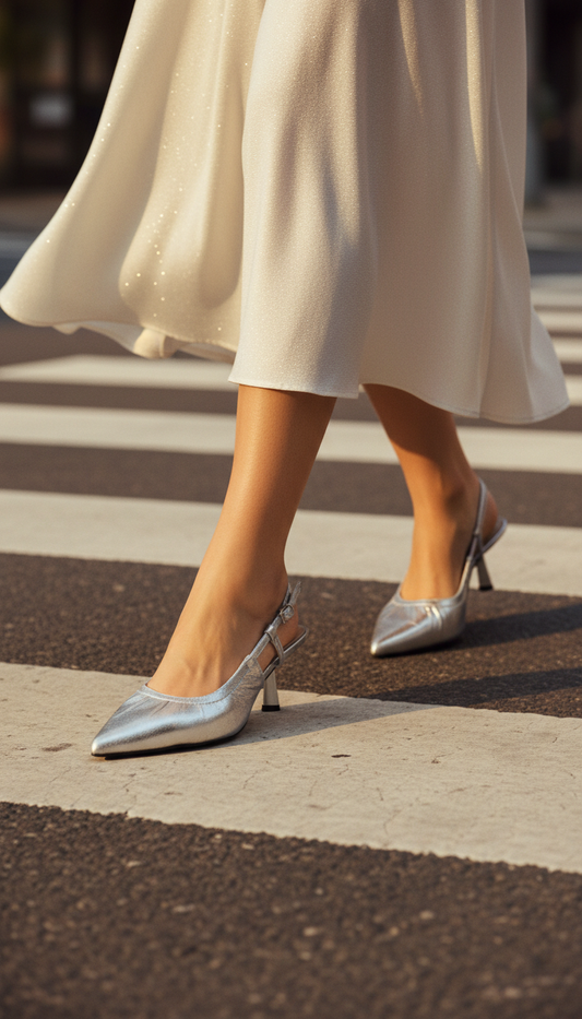 Pary Wear Sling Back IP4022-Silver