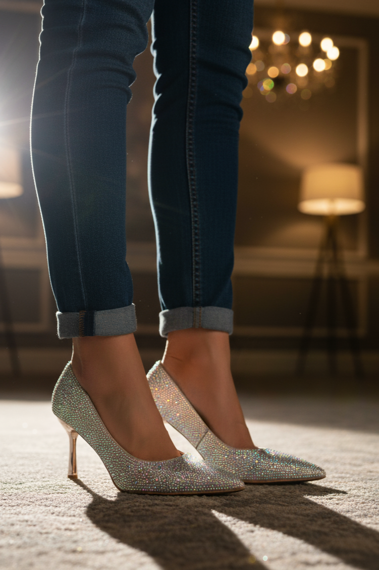 Party Wear-Court Shoes-IP5016-Silver