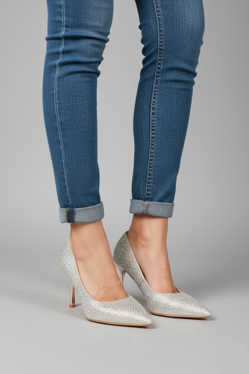 Party Wear-Court Shoes-IP5016-Silver