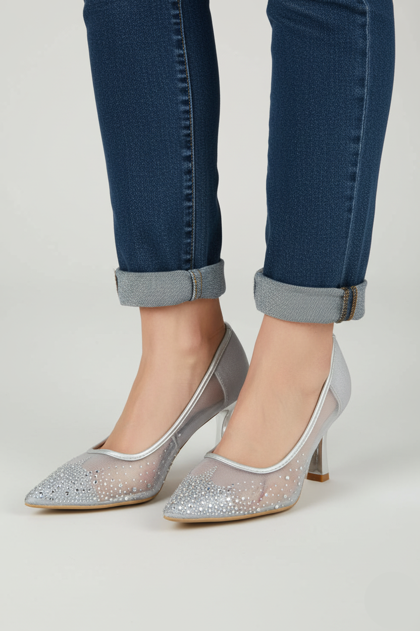 Party Wear-Court Shoes-IP5017-Silver