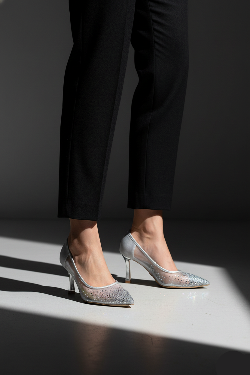 Party Wear-Court Shoes-IP5017-Silver