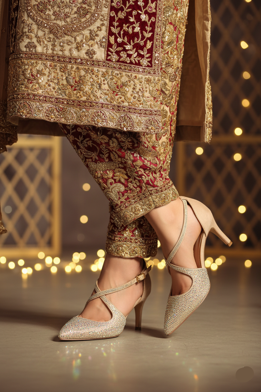 Party Wear Court Shoes IP5023-Beige