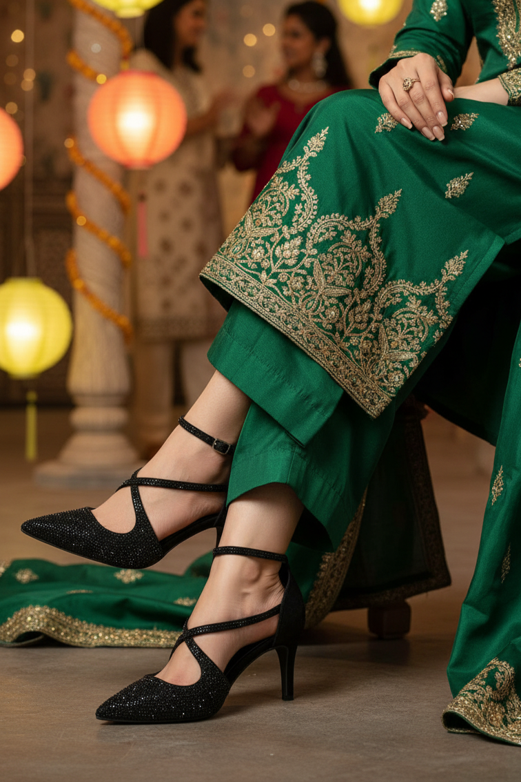 Party Wear Court Shoes IP5023-Black