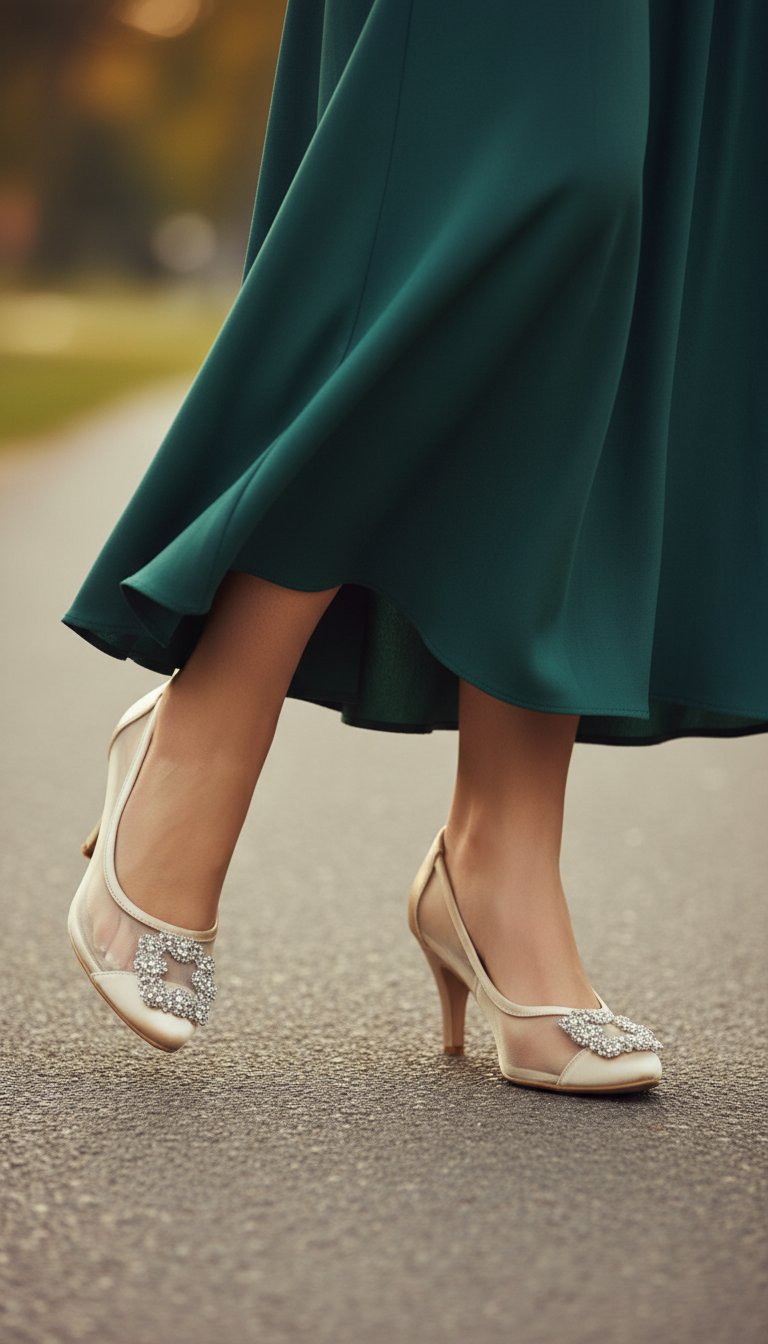 Party Wear Court Shoes IP5024-Gold