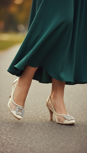 Party Wear Court Shoes IP5024-Gold