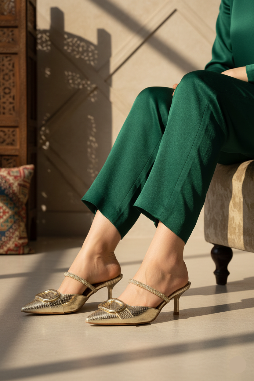 Party Wear Mule IP8508-Gold