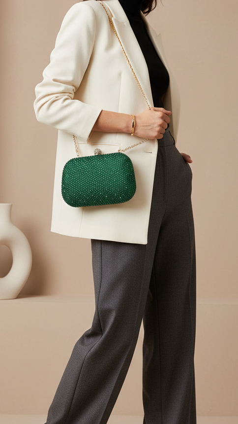 Party Wear Clutch BK4107-Green