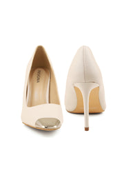 Formal Court Shoes l44430-Cream