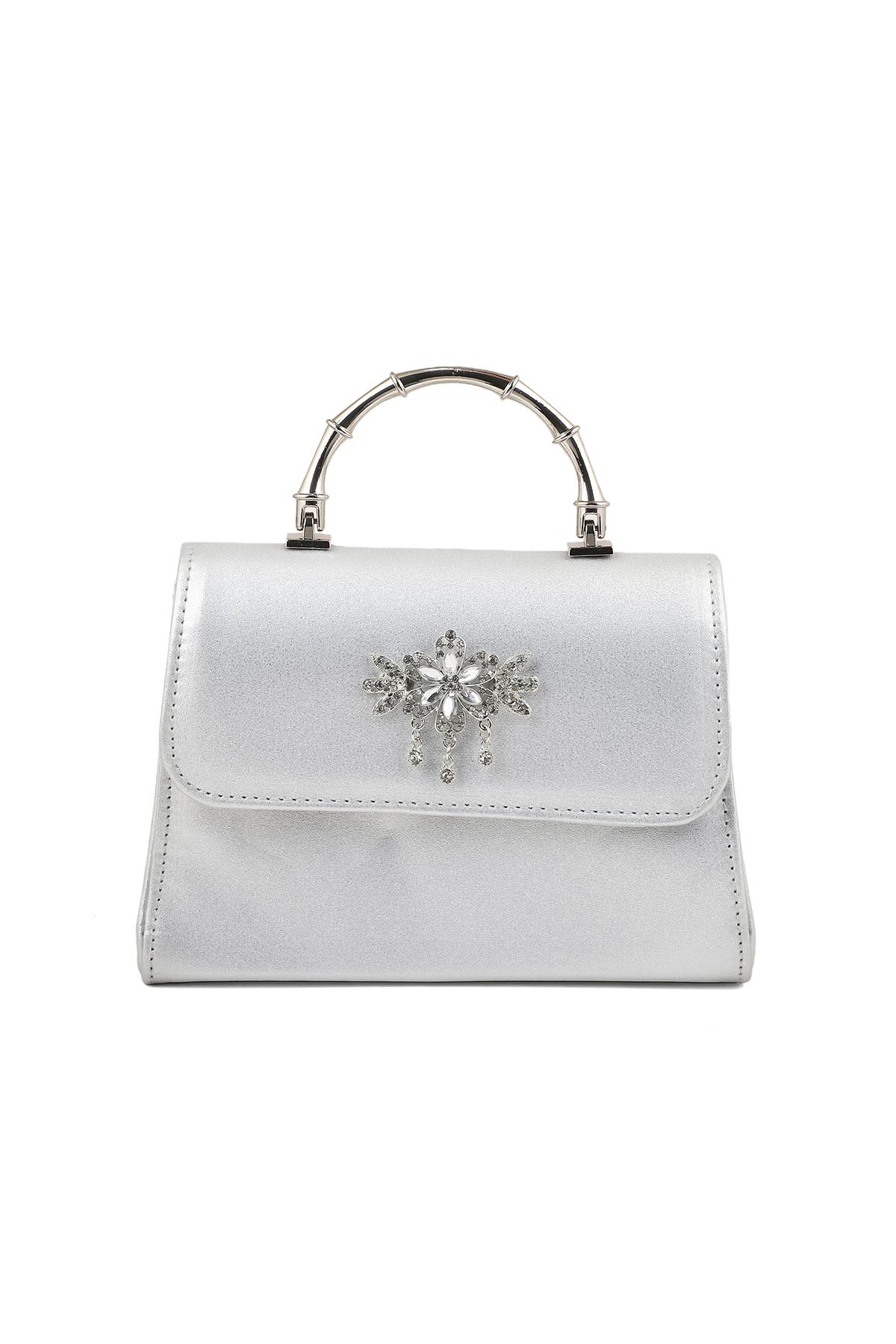 Top Handle Hand Bags B21591-Silver