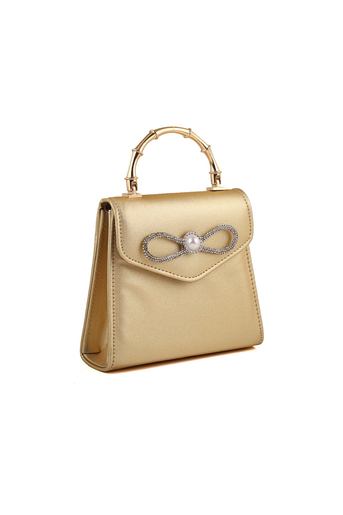 Top Handle Hand Bags B21592-Golden