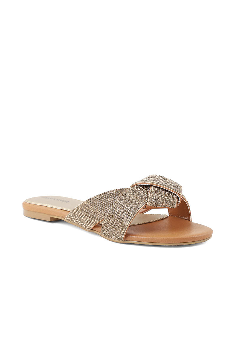 Party Wear Slip On I29267-Golden