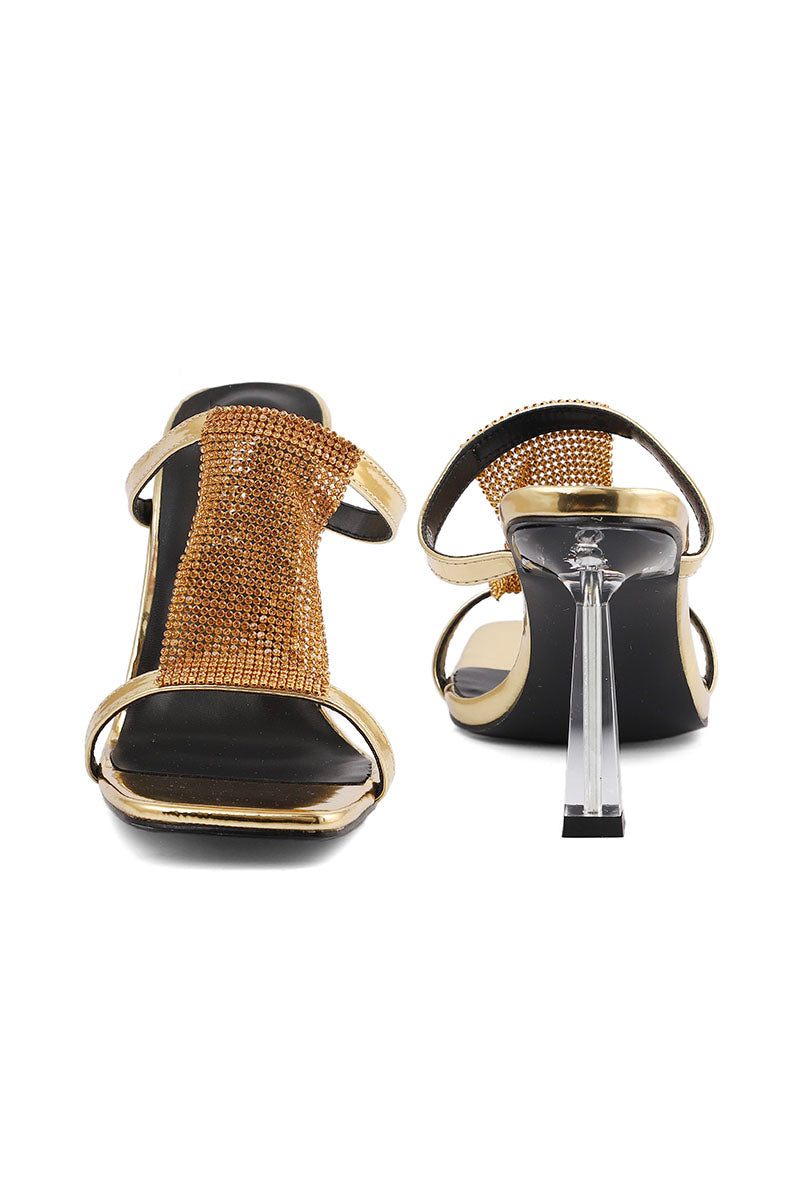 Party Wear Slip On I29283-Golden