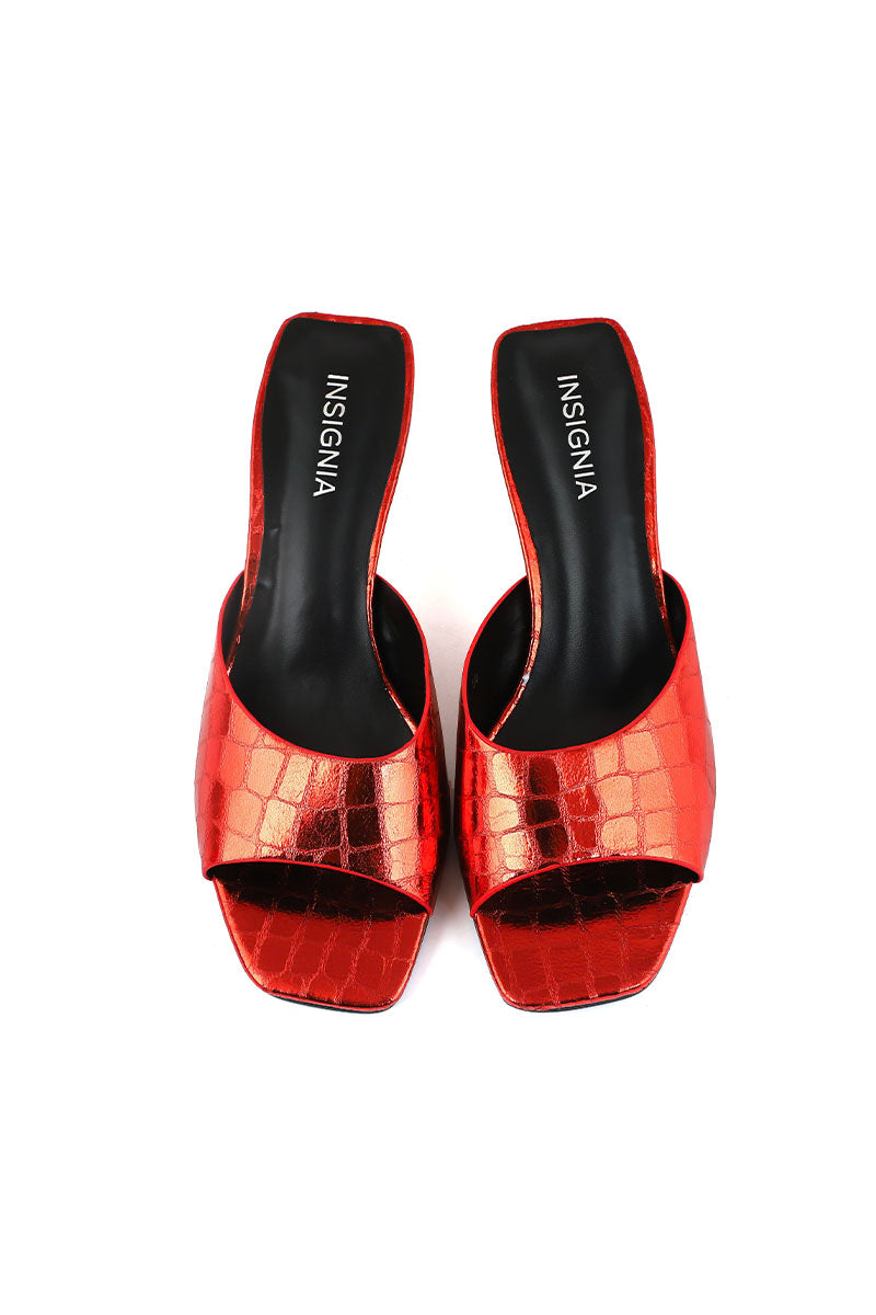 Party Wear Slip On I38531-Red