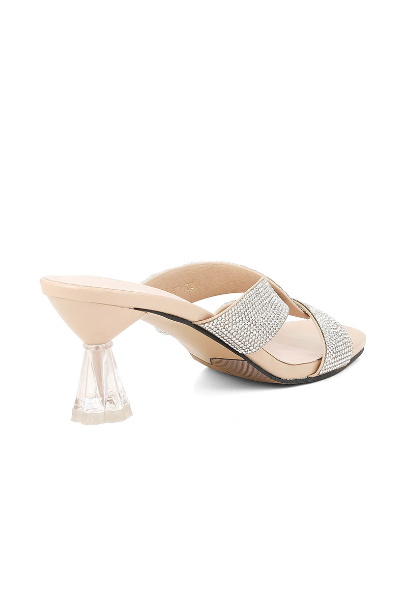 Party Wear Slip On I38547-Beige