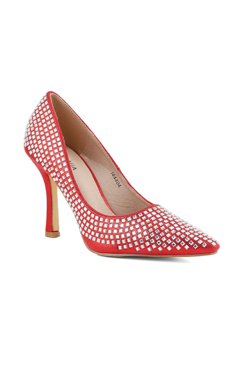 Party Wear Court Shoes I44404-Red