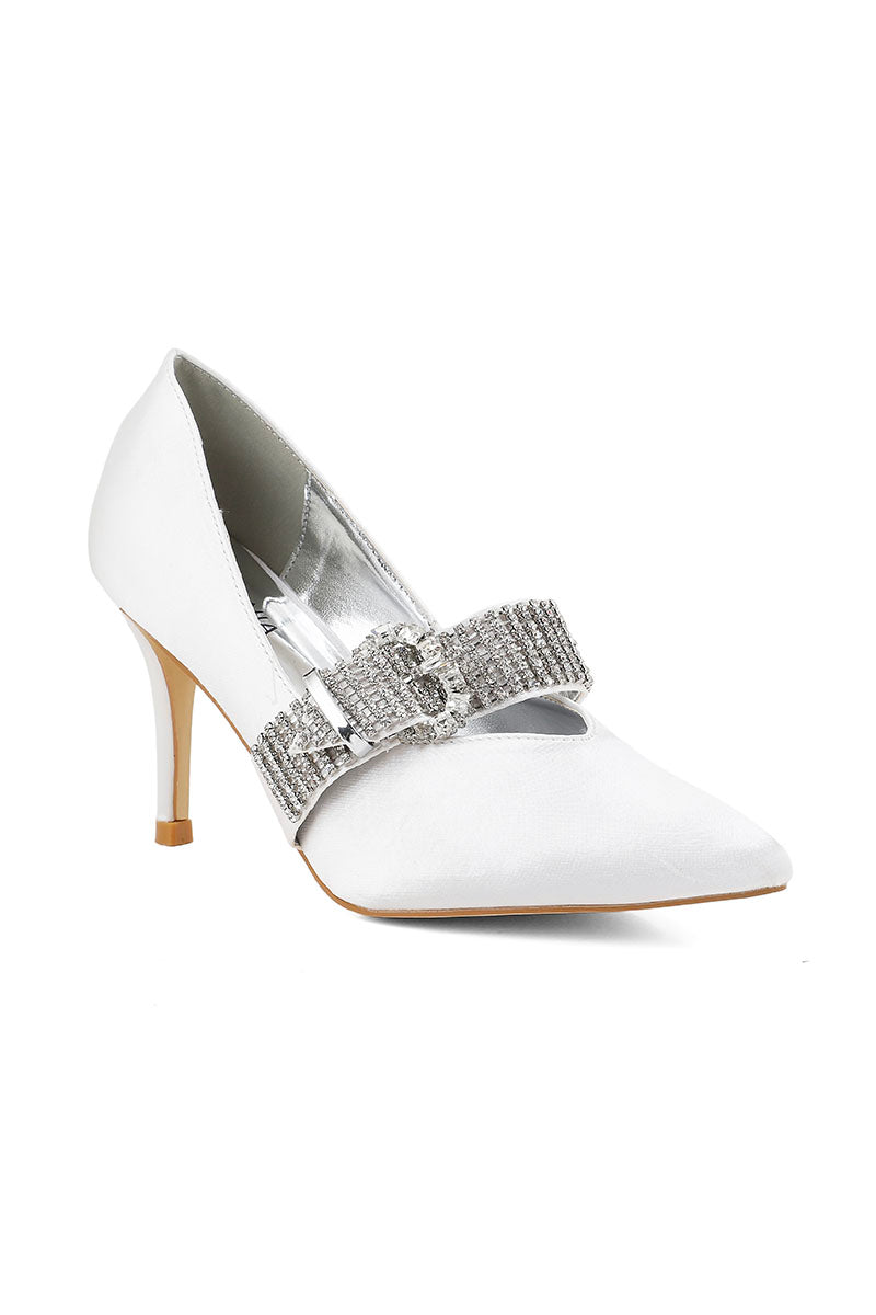 Party Wear Court Shoes I44408-White