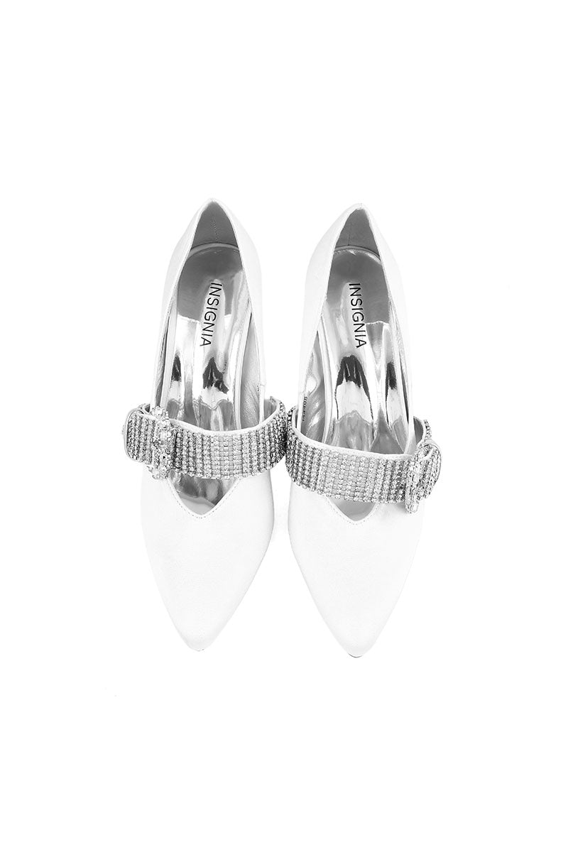 Party Wear Court Shoes I44408-White