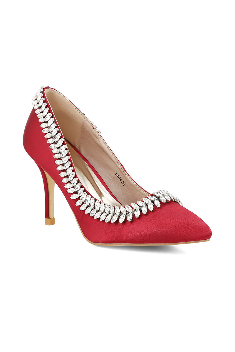 Party Wear Court Shoes I44409-Maroon