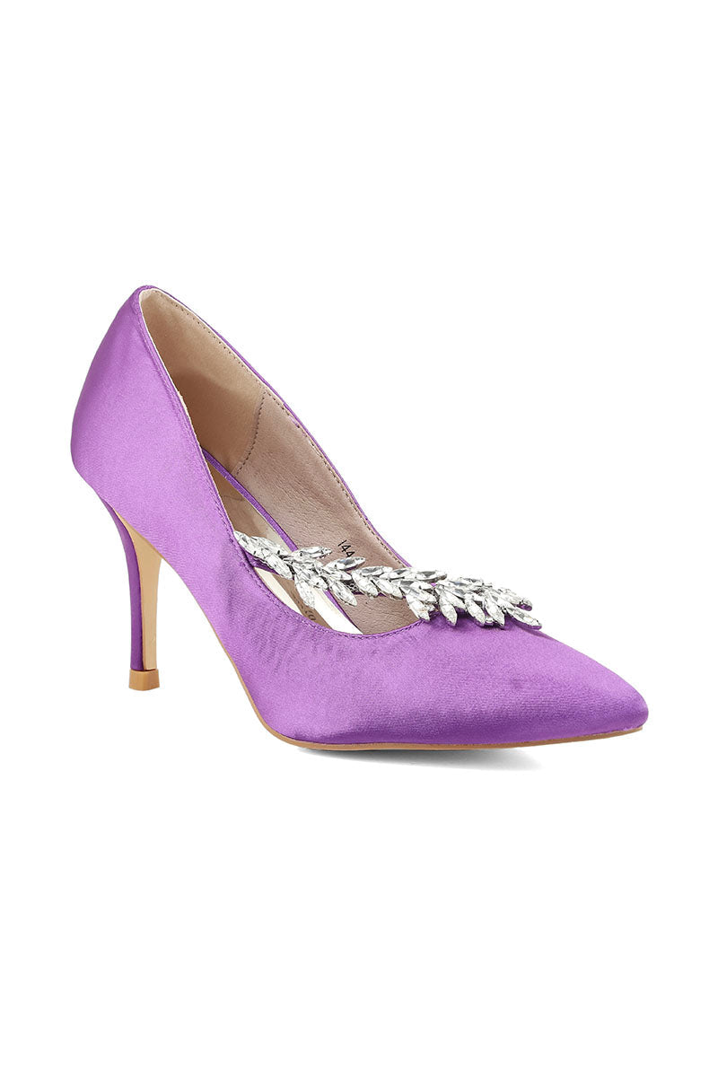 Party Wear Court Shoes I44410-Purple