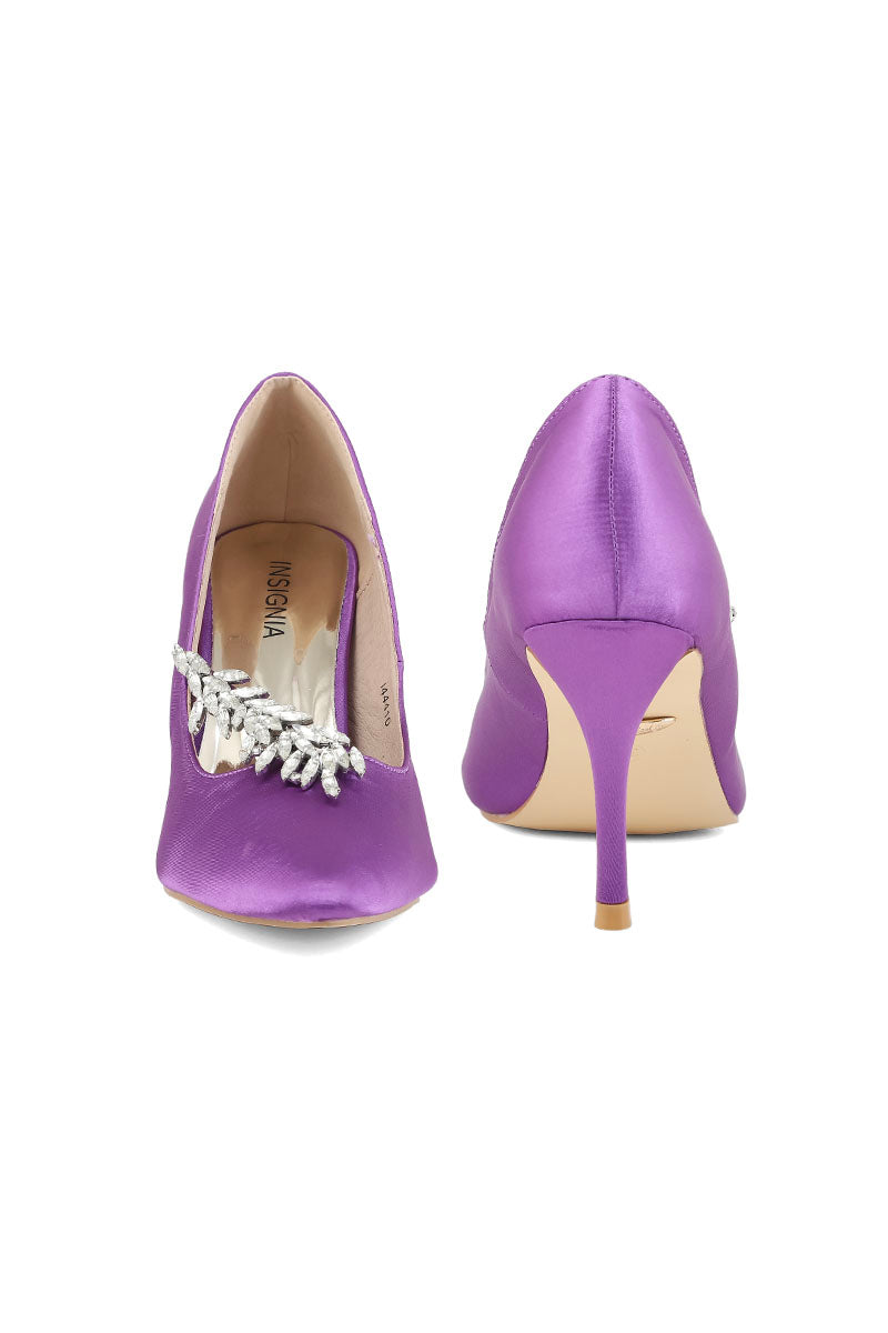 Party Wear Court Shoes I44410-Purple