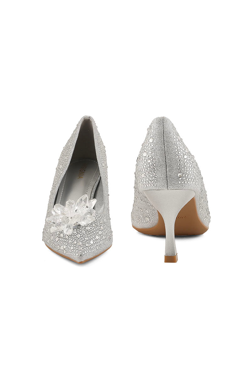 Party Wear Court Shoes I44416-Silver