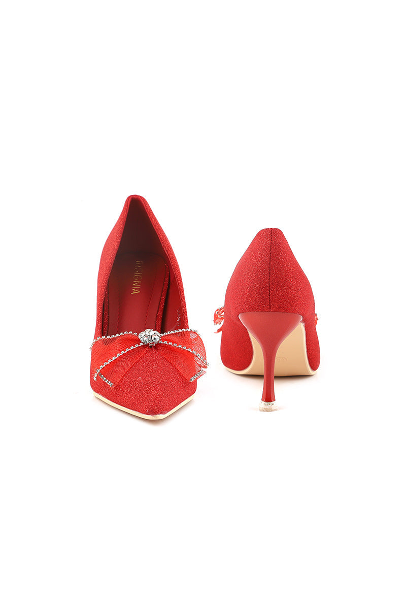 Party Wear Court Shoes I44417-Red