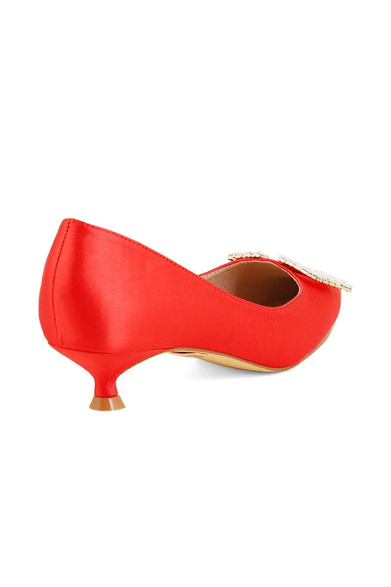 Party Wear Court Shoes I44448-Red