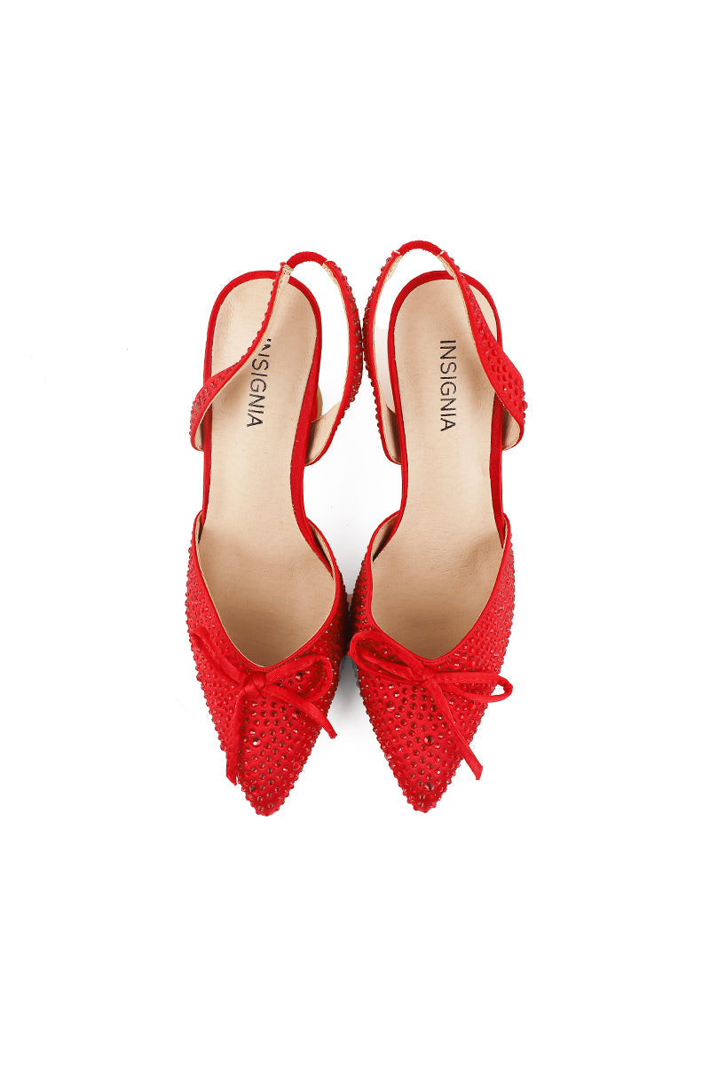 Party Wear Sling Back I47152-Red