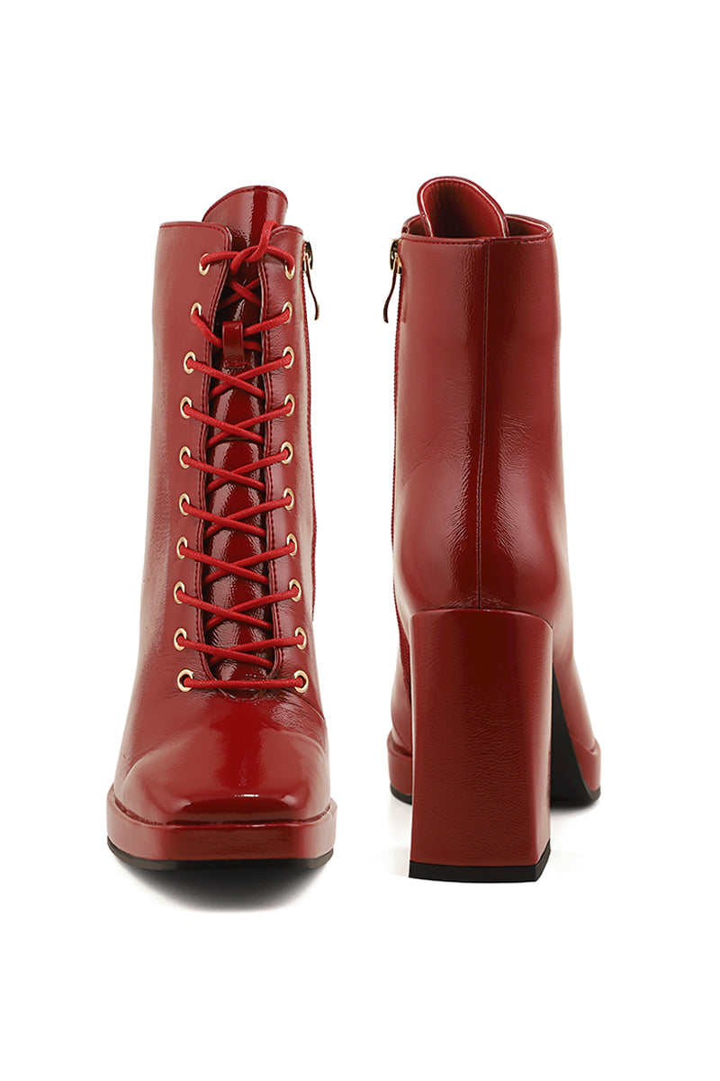 Long maroon boots best sale